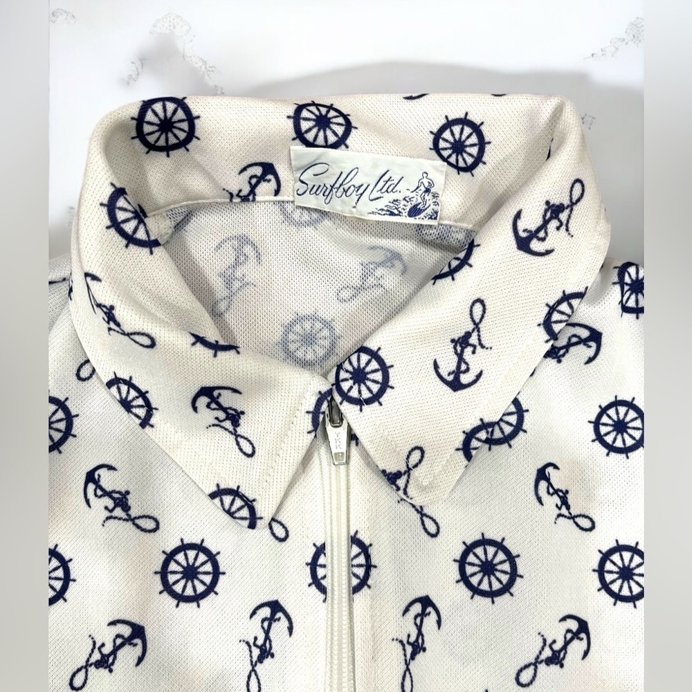 True vintage Surfboy LTD sailor Grandpa Anchor zip up shirt - Picture 6 of 6